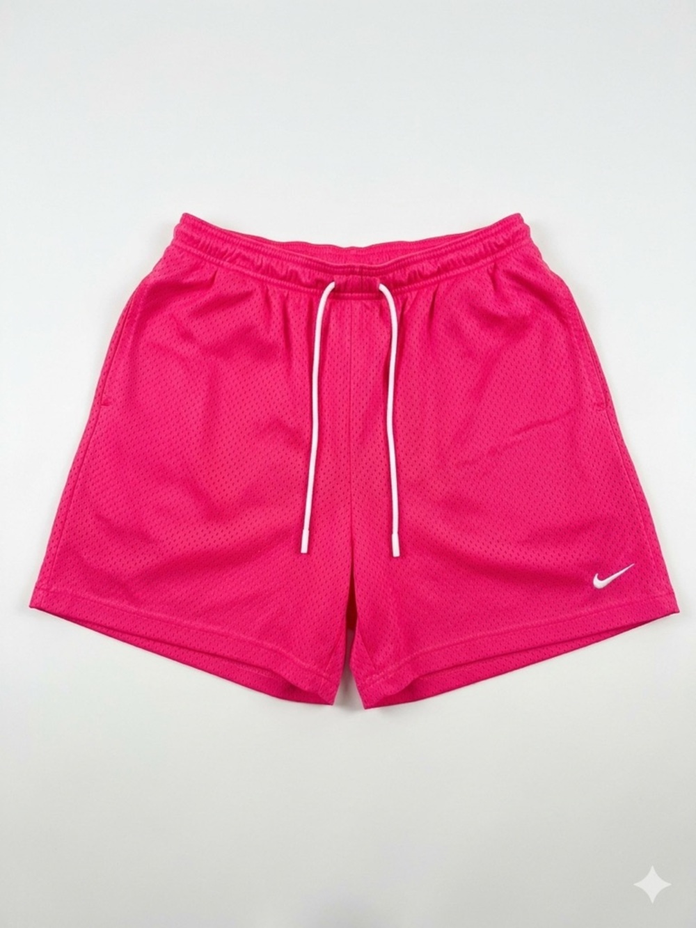 Nike Hot Pink Mesh Athletic Shorts with White Drawcord